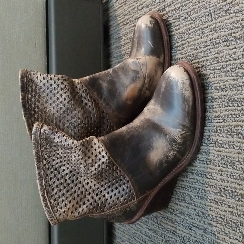 Bed Stu Wedge Ankle Boots Size 8